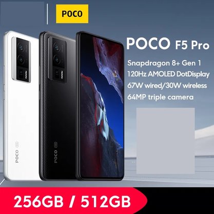POCO F5 Pro Global Versão 256GB/512GB Snapdragon®8 + Gen 1 6.67 "WQHD + 120Hz AMOLED DotDisplay 64MP Câmera NFC 5G