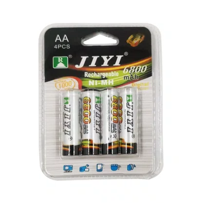 PILHA AA RECARREGAVEL JIYI 6800MAHX4 4 UNID
