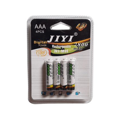 PILHA AAA RECARREGAVEL JIYI 2800 mAh 4 UNID