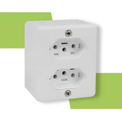 Tomada Ilumi X Box Dupla 2P+T 250V-10A Branca