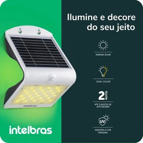 Arandela Solar Intelbras ASI 500 Dual Color Livre de fios
