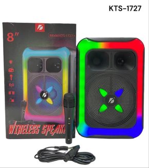 Caixa de som KTS-1727 Amplificadora Wireless Rádio, Pen-Drive BLUETOOTH RGB + MICROFONE