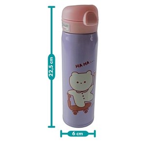 Garrafa Térmica Infantil Adulto Com Canudo  Água Suco Squeeze Escolar Uso Universal  650ml Gol-2705