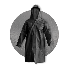 Capa De Chuva PVC Preta Impermeável Forrado GG
