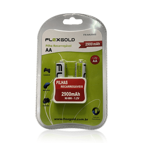 Pilha AA Recarregável Flex Fx-AA29b2