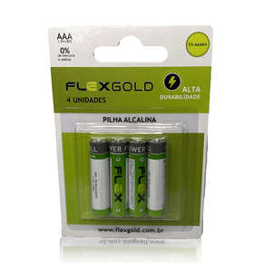Pilha Aaa Alcalina Flex Fx-aaak4