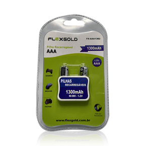 Pilha Aaa Recarregavel Flex 1300mah Fx-aaa13b2