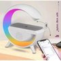Caixa Som Luminária G Speaker Carregador Por Indução Led Rgb