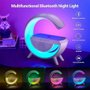 Caixa Som Luminária G Speaker Carregador Por Indução Led Rgb