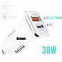 Carregador Celular Turbo Veicular Atomo USB+Tipo C