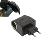 Adaptador de acendedor de cigarro, preto. 110-220v p/ 12v