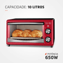 Forno Elétrico Master Cooker 10L, Mondial, Vermelho/650W