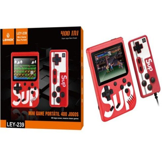 Mini Game Boy Portátil Sup Led 3'' com Controle - Vermelho