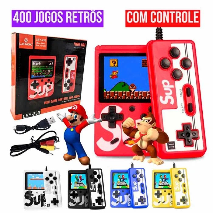 MINI GAME + CONTROLE SUP GAME BOX 400 IN 1 LEY-239 LEHMOX - SD